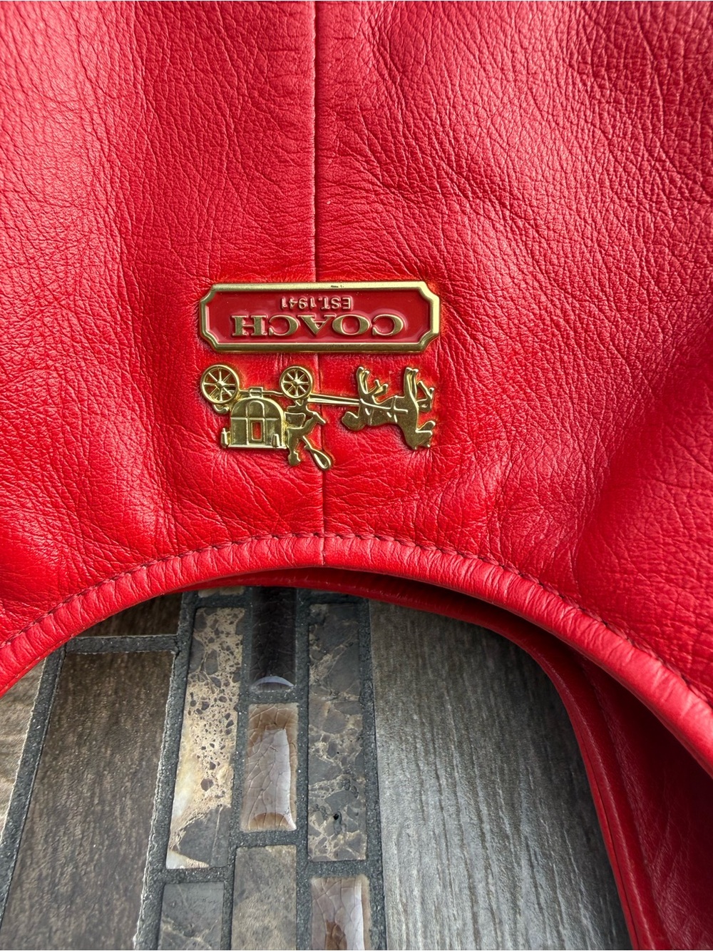 EUC Coach Madison Abigail Shoulder Bag Red Pebbled Leather Vintage Y2K - Picture 10 of 15